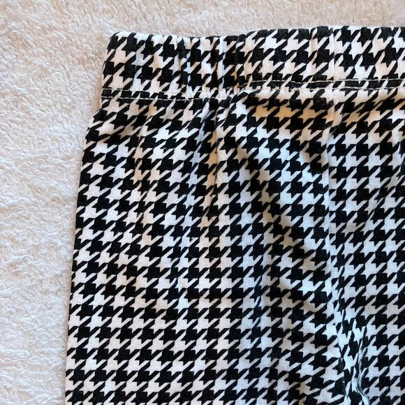 Pekkle 6M Black & White Houndstooth Cotton Leggings VGUC Baby Girls - Picture 9 of 13
